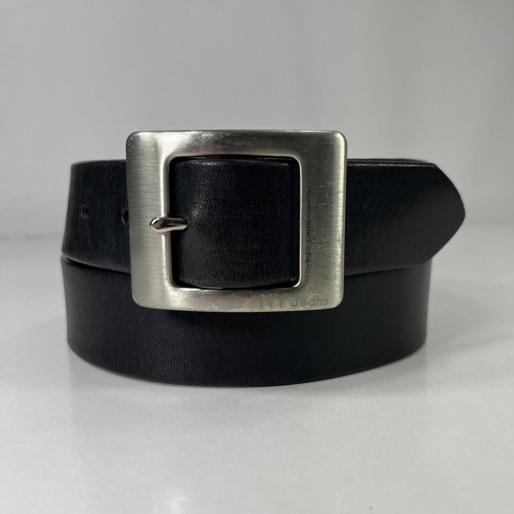 NY Jeans Black Genuine Leather Belt - Women's Size 32